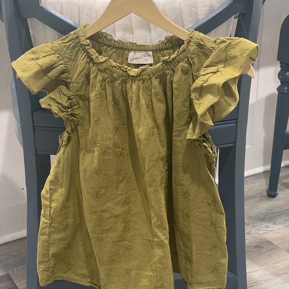 Olive Green Ruffled Top - Picture 1 of 3